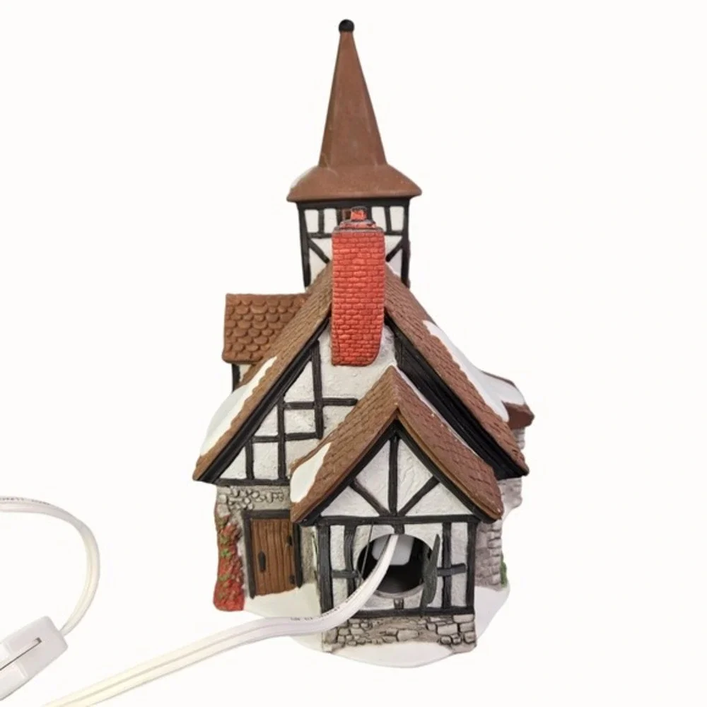 Department 56 Old‎ Michael Church Lighted Dickens Christmas Village House Vtg
